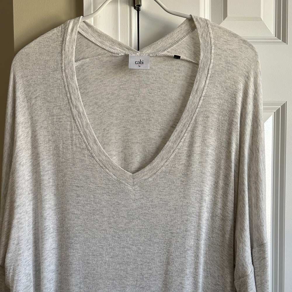 Cabi Gray V-Neck Women's Top